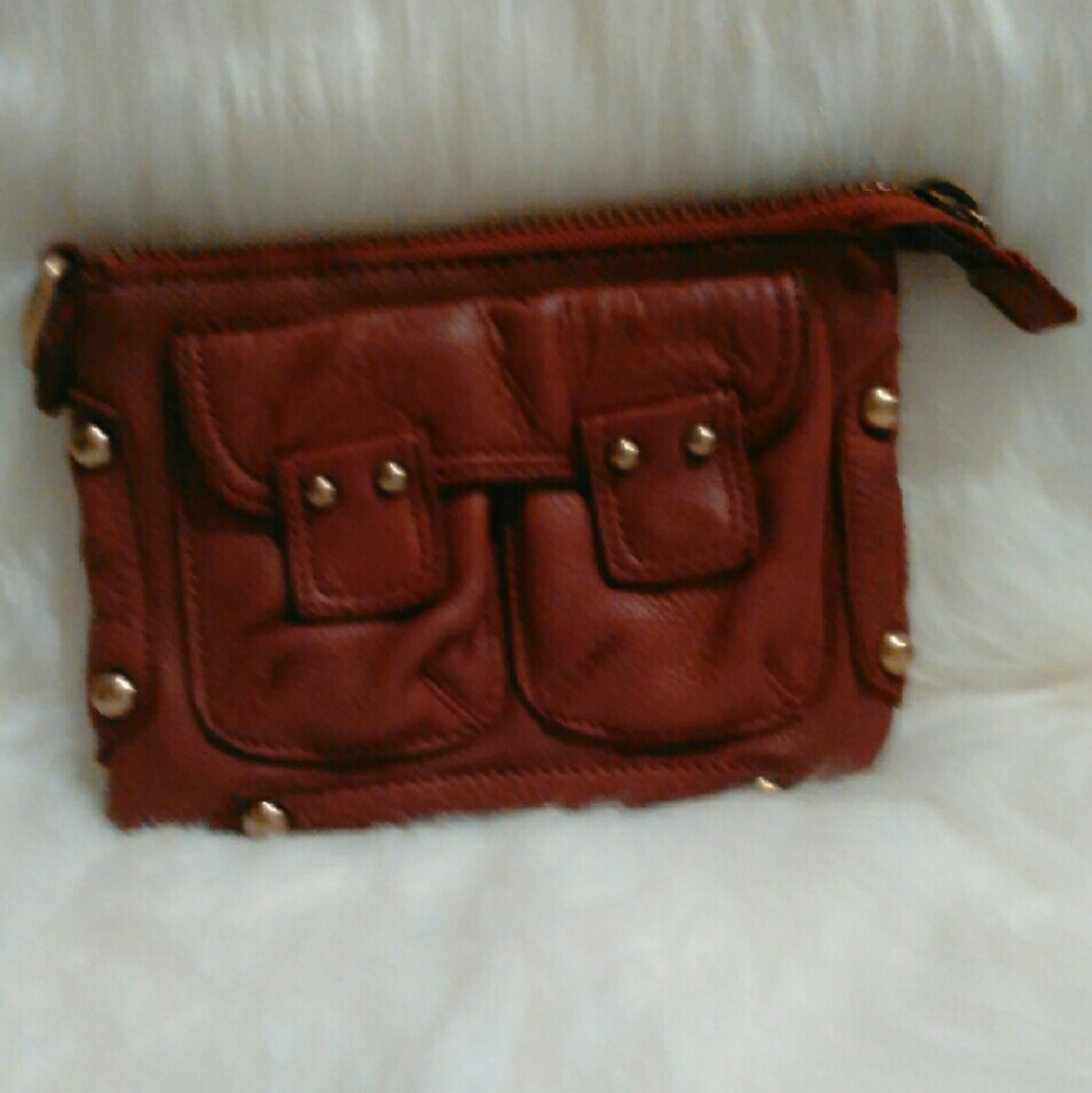 Linea Pelle Mini Clutch with Stud Accents